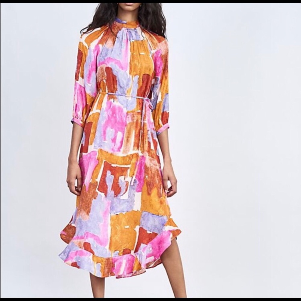 Anthropologie Maeve Jessamine Mock Neck Dress